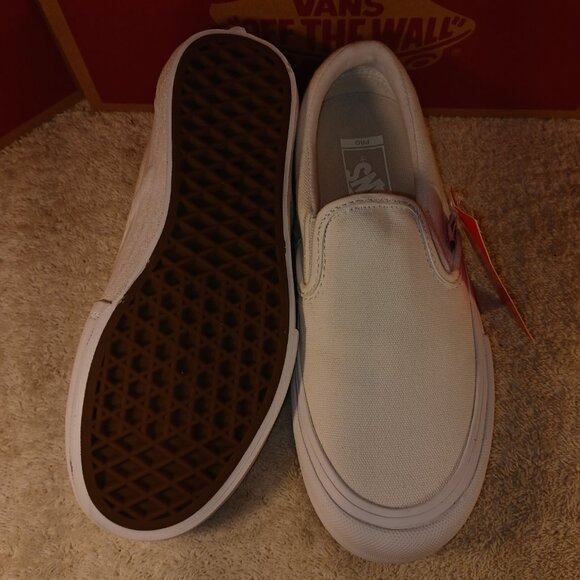 Vans Men's 4.5/Women's 6 Slip-On Pro White Canvas - Picture 10 of 12